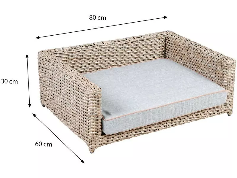 Greemotion PET Hunde-Sofa Rattan-Optik, Beige, Grösse M 8 Greemotion PET Hunde-Sofa Rattan-Optik, Beige, Grösse M - Image 8
