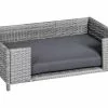 Greemotion PET Hunde-Sofa Rattan-Optik, Grau, Grösse S