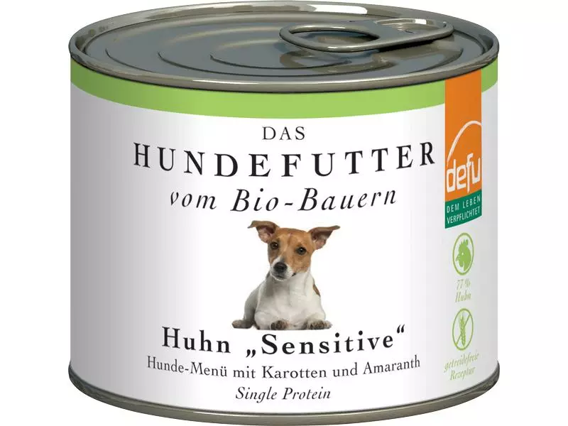 Defu Nassfutter Menü Sensitiv Bio Huhn, 200 g 1 Defu Nassfutter Menü Sensitiv Bio Huhn, 200 g
