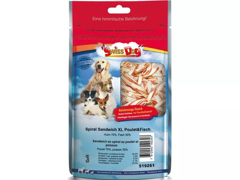 SwissDog Leckerli Spiral Sandwich XL, Chicken & Fish, 400 g 1 SwissDog Leckerli Spiral Sandwich XL, Chicken & Fish, 400 g