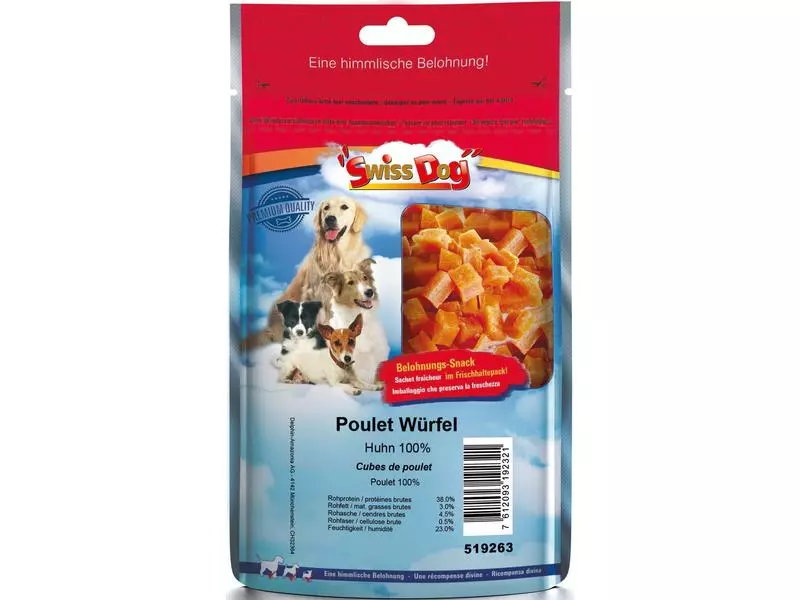 SwissDog Leckerli Poulet Würfel, 600 g 1 SwissDog Leckerli Poulet Würfel, 600 g