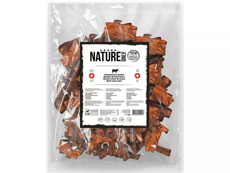 NATUREonly Kausnack Rinderpansen dunkel, 1.5 kg 1 NATUREonly Kausnack Rinderpansen dunkel, 1.5 kg