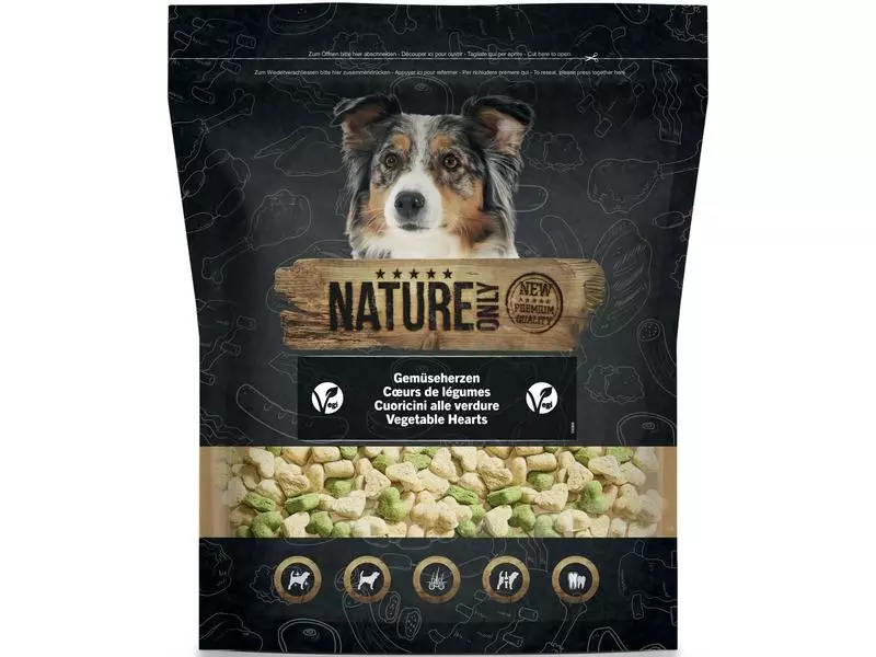 NATUREonly Leckerli vegetarische Gemüseherzen, 1 kg 1 NATUREonly Leckerli vegetarische Gemüseherzen, 1 kg