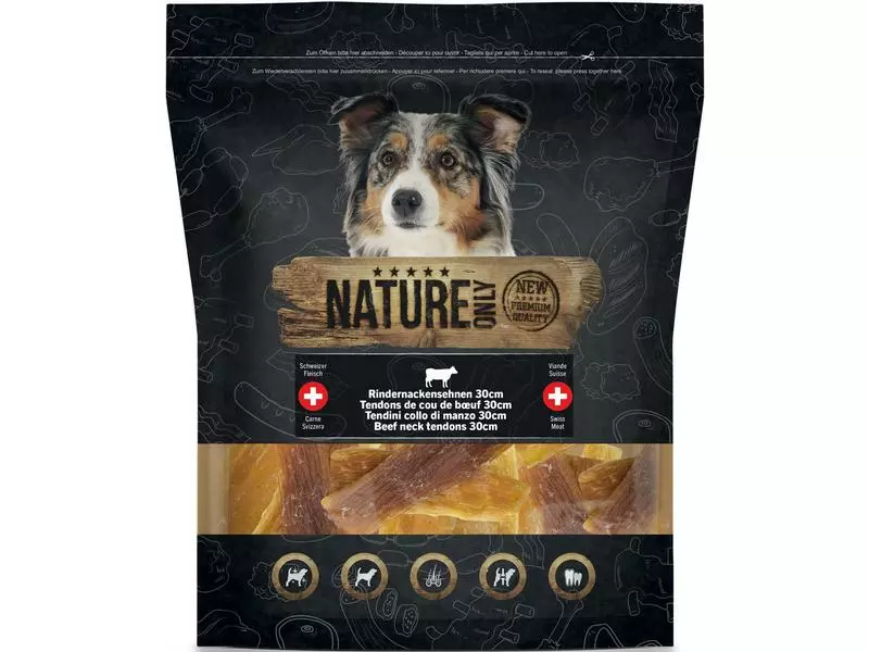 NATUREonly Kausnack Rindernackensehne 20 cm, 450 g 1 NATUREonly Kausnack Rindernackensehne 20 cm, 450 g