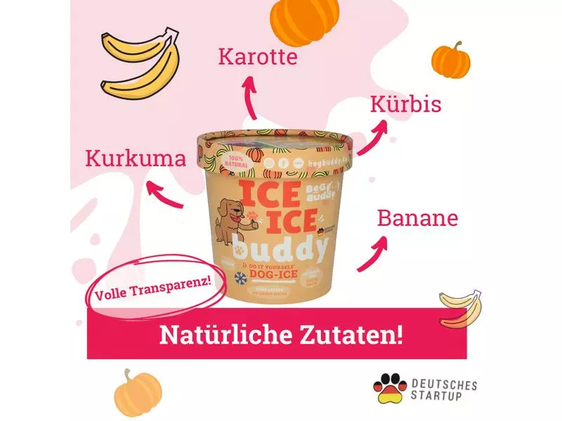 BeG Buddy Hunde-Nahrungsergänzung Eispulver mit Kürbis-Banane, 66 g 2 BeG Buddy Hunde-Nahrungsergänzung Eispulver mit Kürbis-Banane, 66 g - Image 2