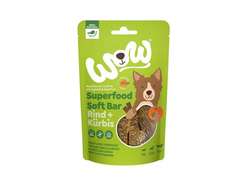WOW Leckerli Soft Bar Rind & Kürbis 150g 1 WOW Leckerli Soft Bar Rind & Kürbis 150g