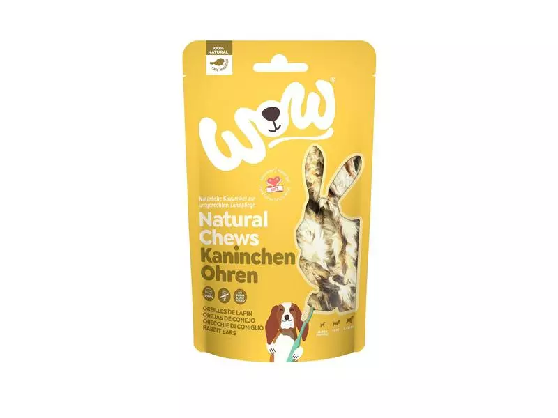 WOW Kausnack Kaninchenohren 120g 1 WOW Kausnack Kaninchenohren 120g