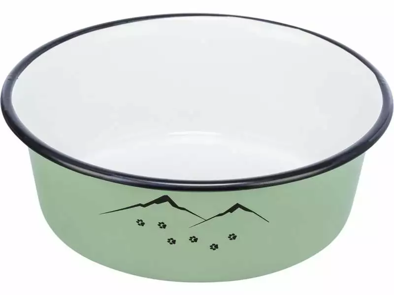 Trixie Napf Emaille/Edelstahl 0.9 l, Ø 17 cm, Grün 2 Trixie Napf Emaille/Edelstahl 0.9 l, Ø 17 cm, Grün - Image 2
