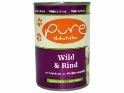 PURE Naturfutter Nassfutter Menü Wild & Rind, 400 g