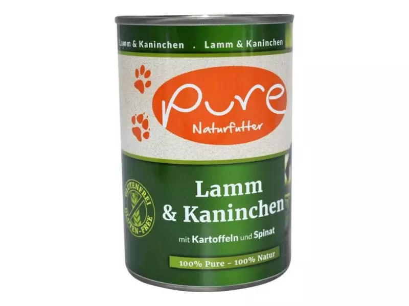 PURE Naturfutter Nassfutter Menü Lamm & Kaninchen, 400 g 1 PURE Naturfutter Nassfutter Menü Lamm & Kaninchen, 400 g