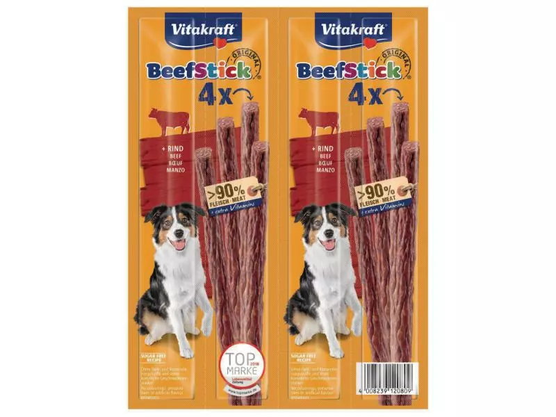 Vitakraft Leckerli Beef-Stick Rind, 4 Stück 1 Vitakraft Leckerli Beef-Stick Rind, 4 Stück