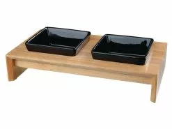 Trixie Napf-Set Keramik/Holz 2 x 0.4 l