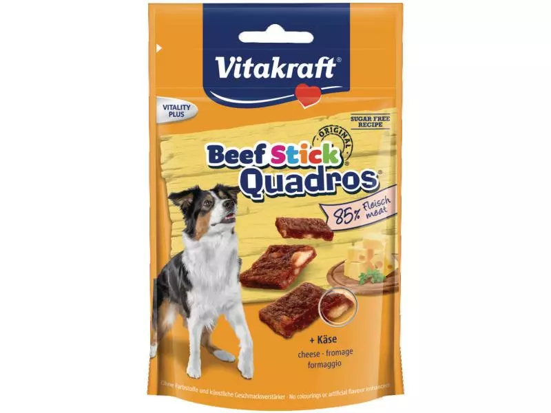 Vitakraft Leckerli Beef-Stick Quadros Käse, 70 g 1 Vitakraft Leckerli Beef-Stick Quadros Käse, 70 g