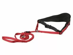 Trixie Joggingleine Bauchgurt mit Leine, rot
