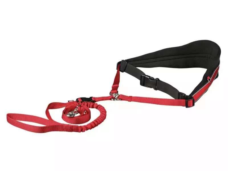 Trixie Joggingleine Bauchgurt mit Leine, rot 1 Trixie Joggingleine Bauchgurt mit Leine, rot